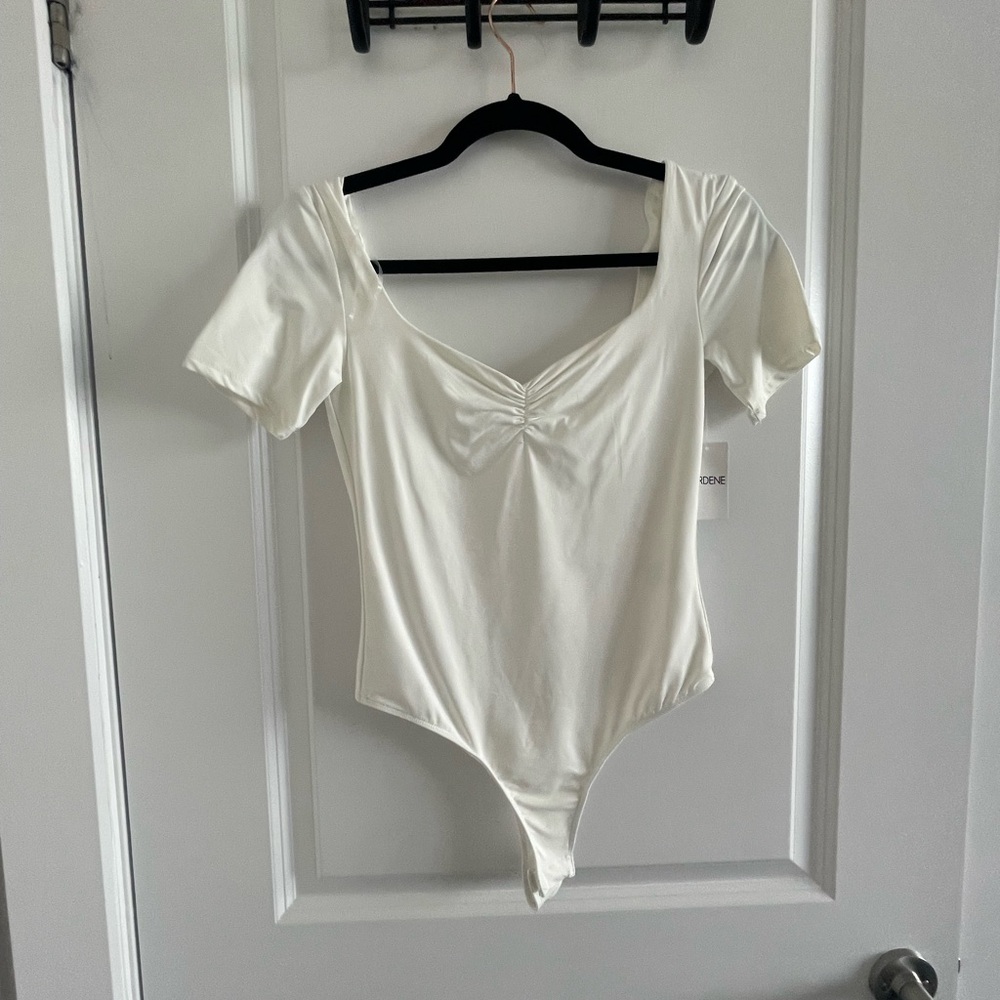 Ardene White Fitted Tie Front Bodysuit